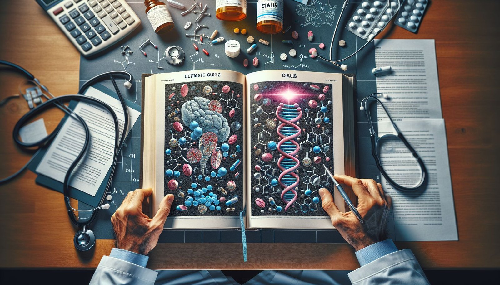 Image of Cialis medication with a glass of water